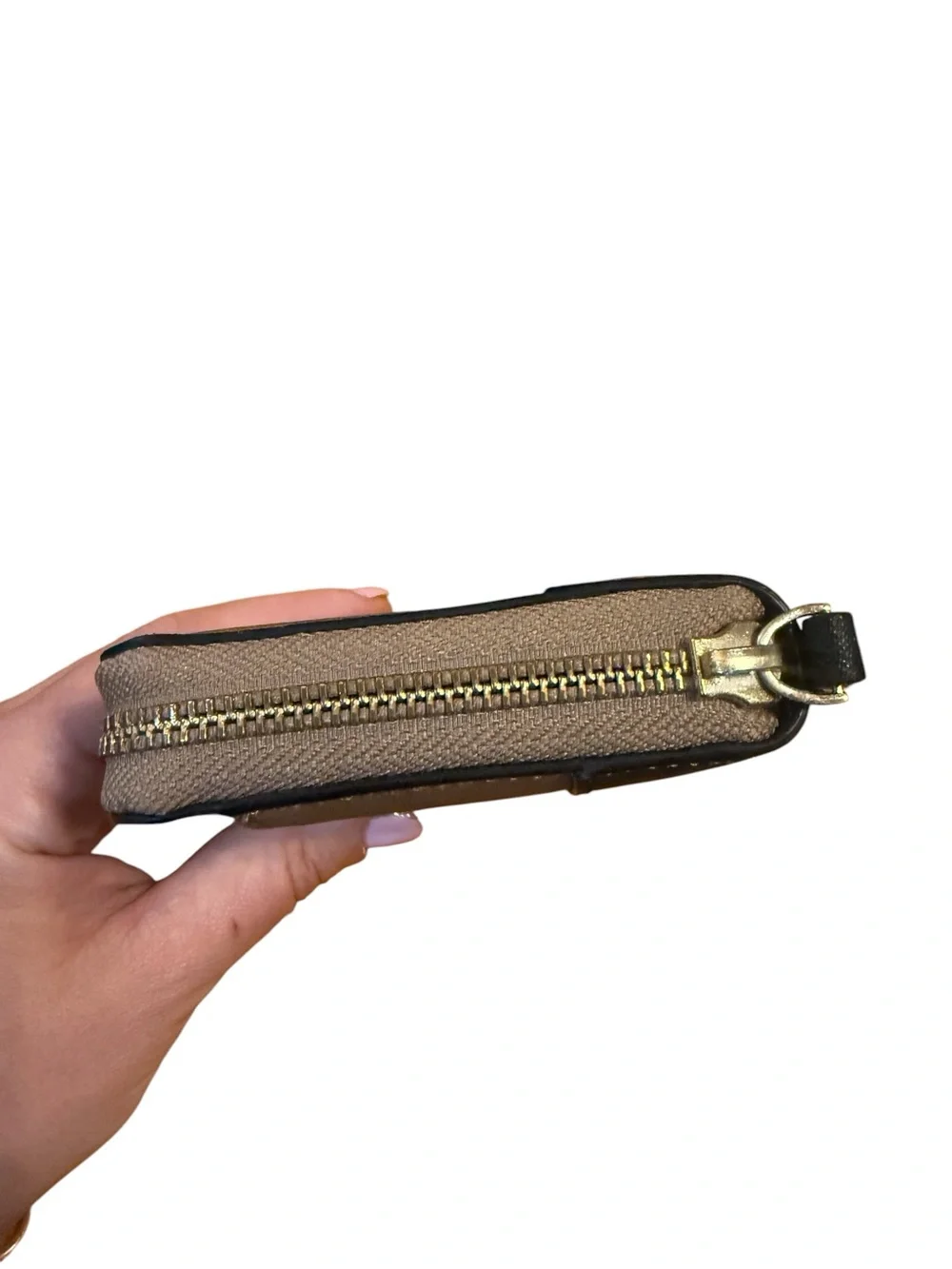 Kate Spade Two-Tone Zip Around Wallet — Taupe & Black